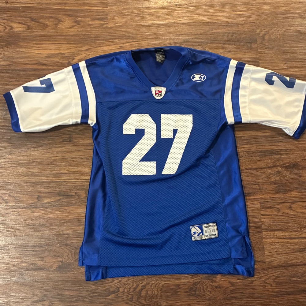 Vintage Starter Gridiron Football Jersey #27 Blue White Youth Large 90s